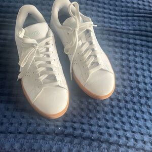 adidas White Athletic Shoes with Tan Soles